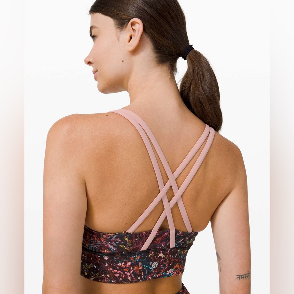 Lululemon Energy Bra Long Line *Medium Support, B–D Cup Foliage Overlay Multi 6